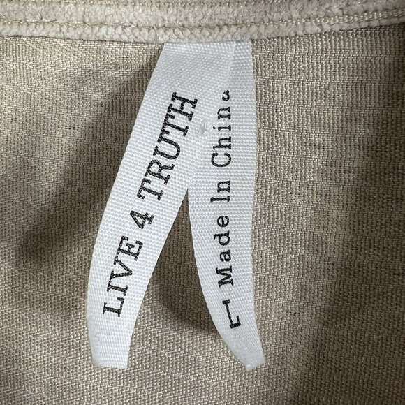 NWT Live 4 Truth Womens L Oversized Beige Corduroy Button Up Shirt Dress Western - Picture 13 of 16